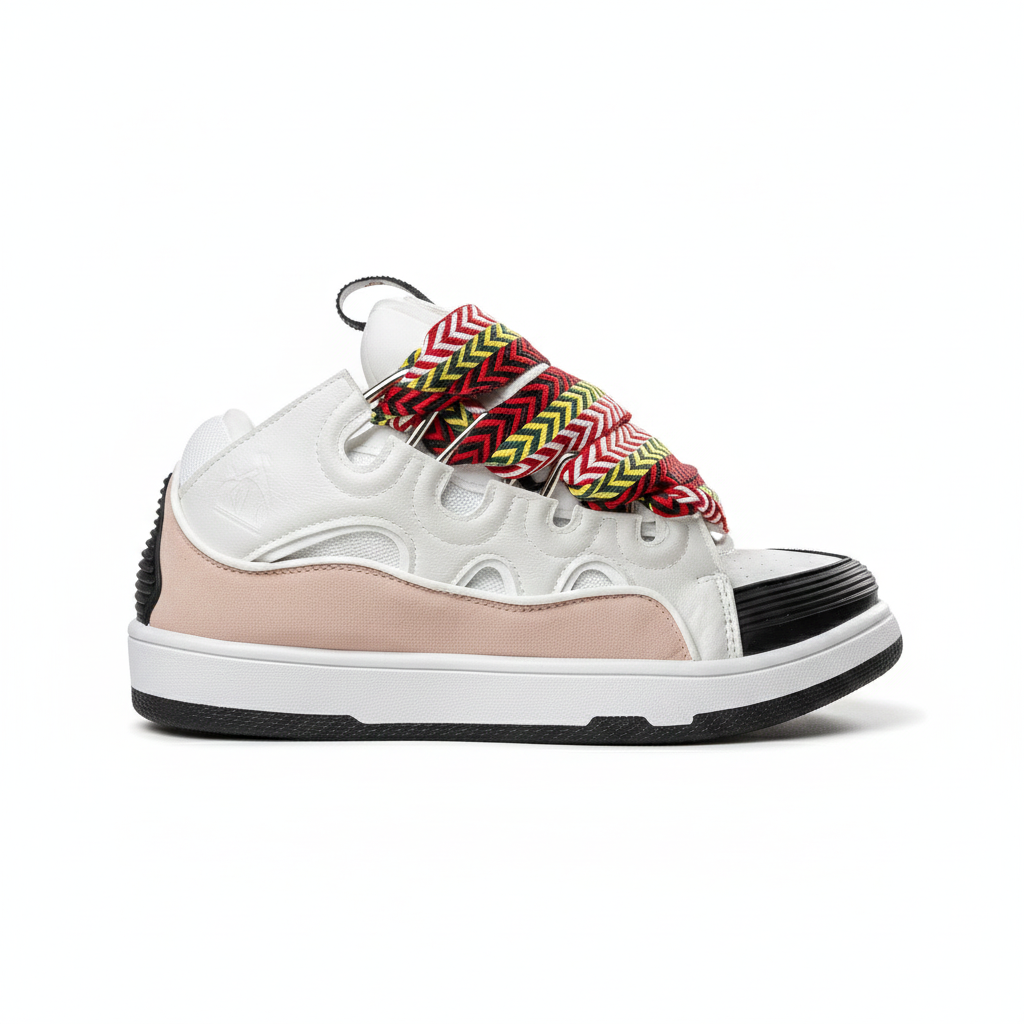 Luxury Street Sneaker – Black with Bold Laces